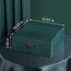 Lockable 3-Layer Jewelry Box for Women, Large Capacity Organizer Case for Earrings, Necklaces, Rings Bracelets, Green - 4 of 4