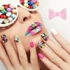 Unique Bargains 15 Grids Rhinestone Nail Supplies Pink White 1 Set - 2 of 4