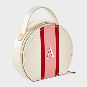 Faux Leather Initial Travel Jewelry Organizer - A New Day™ - 1 of 2