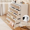 5 Drawer Dresser for Bedroom, Rattan Chest of Drawers with Deep Drawers, Large Modern Double Dresser for Closet with Wide Top - 4 of 4