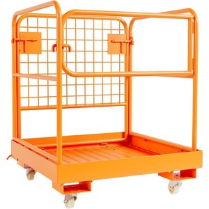 Heavy Duty Forklift Safety Cage, 36x36 Inches with Casters, Chain, and Safety Lock, supports up to 1200LBS for 1-3 People - 1 of 4