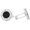 Pompeii3 Men's Stainless Steel And Black Carbon Fiber Round Polished Cufflink 8mm - 2 of 3