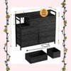 Garvee Black 9 Drawers Willow TV Stand with Charging Station,Wide TV Stand with Open Shelf - 2 of 4