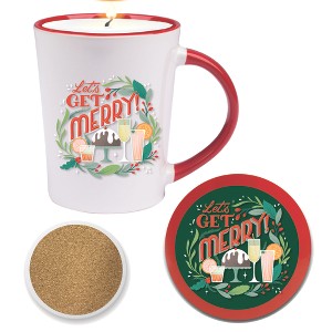 Courtside Market CM Lets Get Merry V Convetry Candle Mug & Ceramic Coaster Set - 1 of 1