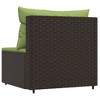 vidaXL Patio Middle Sofa Brown PE rattan Medium Adjustable Feet - 4 of 4