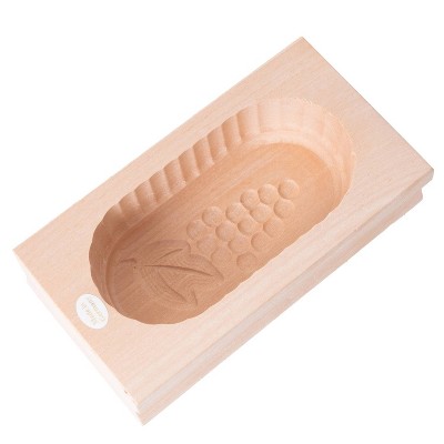 Lehman's Hand Carved Wooden Rectangular Butter Molds Assorted Patterns Small 4 Oz