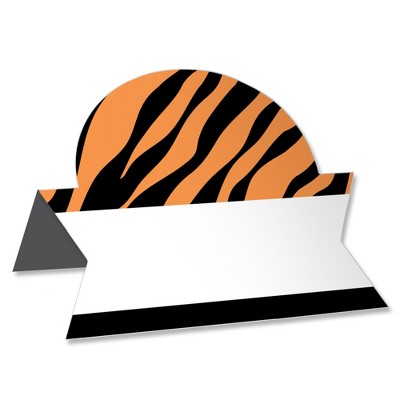 Big Dot of Happiness Tiger Print - Jungle Party Tent Buffet Card - Table Setting Name Place Cards - Set of 24