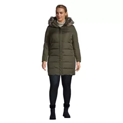 Lands' End Women's Plus Size Petite Down Winter Coat - 3X - Forest Moss