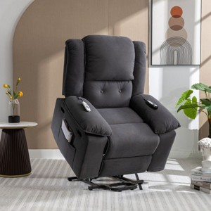 Corduroy Fabric Massage Recliner Chair for Elderly,Living Room Recliner Chair,Adjustable Back Recliner Chair with Side Pocket-Coolbibila - 1 of 4
