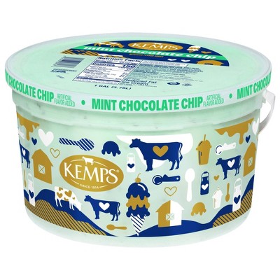 Kemps Mint Chocolate Chip Ice Cream - 128oz