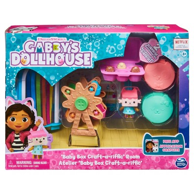 GABBY'S DOLLHOUSE Complete Set 6 Rooms KITCHEN BATH BED MUSIC PLAY CRAFT  NEW