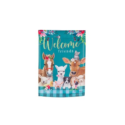 Evergreen Sweet Farm Friends Garden Suede Flag 12.5 x 18 Inches Indoor Outdoor Decor