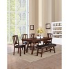 Vynxaria 48"W Contemporary Dining Bench Dark Walnut Finish, Solid Wood/Veneers, Dark Chocolate Faux Leather Cushion (1pc Only) - 4 of 4