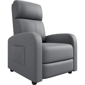 Recliner Chair for Adults,PU Leather Lazy Recliner Ergonomic Adjustable Single Sofa Enhanced with Side Pocket, Tall Back, Wide Arms Padded Seat - 1 of 4
