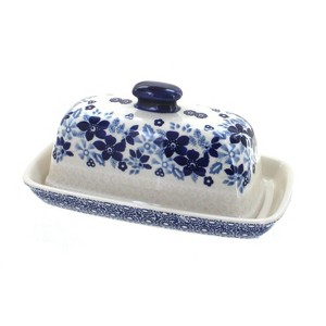 Blue Rose Polish Pottery M074 Manufaktura Butter DIsh - 1 of 2