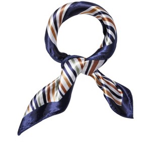 Allegra K Women's Floral Leopard Polka Dots Striped Print Square Kerchief Neck Scarf Shawl - 1 of 4