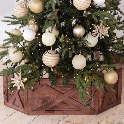 Northlight Dark Wood Artificial Christmas Tree Stand - For Trees Up To 7.75ft Tall