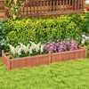 Tangkula Wooden Raised Garden Bed Outdoor Rectangular Planter Box w/ Drainage Holes Liner Raised Planter for Vegetable Fruit Flower Herb - 2 of 4
