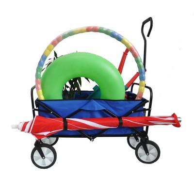 Vynxaria Folding Wagon Cart ¨C Heavy-Duty Utility Wagon for Garden, Shopping, Beach with Easy Fold & Storage