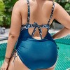 Women Plus Size Leopard One Piece Swimsuit Twist Backless Bathing Suit Swimwear - 4 of 4