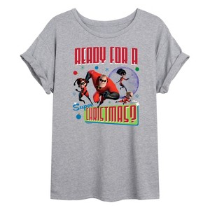 Women's - Disney - Ready For A Super Christmas Oversized Graphic T-Shirt - 1 of 4