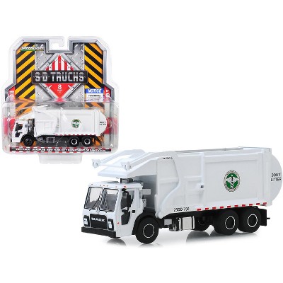 white garbage truck toy