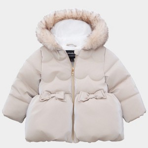 Rokka&Rolla Toddler Girls' Glossy Winter Coat Mini Fur Lined Kids Jacket - 1 of 4