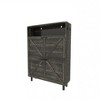 TIRAMISUBEST Dark Oak Farmhouse Shoe Cabinet with Barn Doors - Storage Organizer & Rolling File Cabinet for Home Entryway - 3 of 4