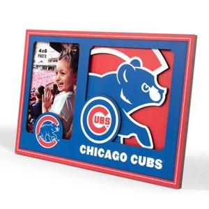 MLB Chicago Cubs 4"x6" 3D Logo Series Picture Frame: MDF, Tabletop/Wall Display - 1 of 4