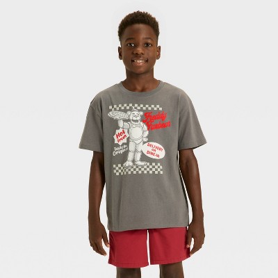 Boys' Five Nights at Freddy's Oversized Short Sleeve Graphic T-Shirt - Gray