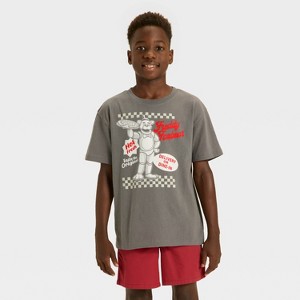 Boys' Five Nights at Freddy's Oversized Short Sleeve Graphic T-Shirt - Gray - 1 of 4