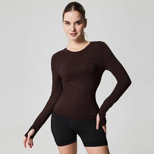 Women's Long Sleeve Workout Tops for Women Yoga Sports Athletic Gym Tops Yoga Daily Gym - 1 of 1