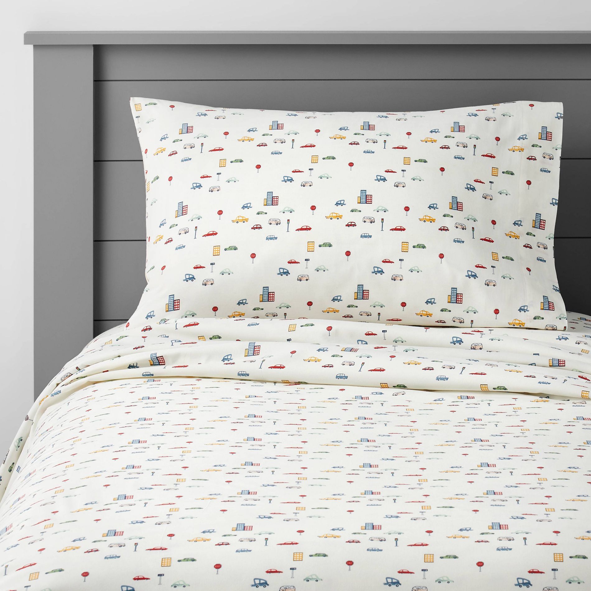 Twin City Cars Cotton Kids' Sheet Set - Pillowfort™