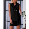 Women's Blazer Vest Shorts Sets Lapel Neck Casual Summer Sleeveless Button Down Office 2 Piece Lounge Matching Sets - 4 of 4