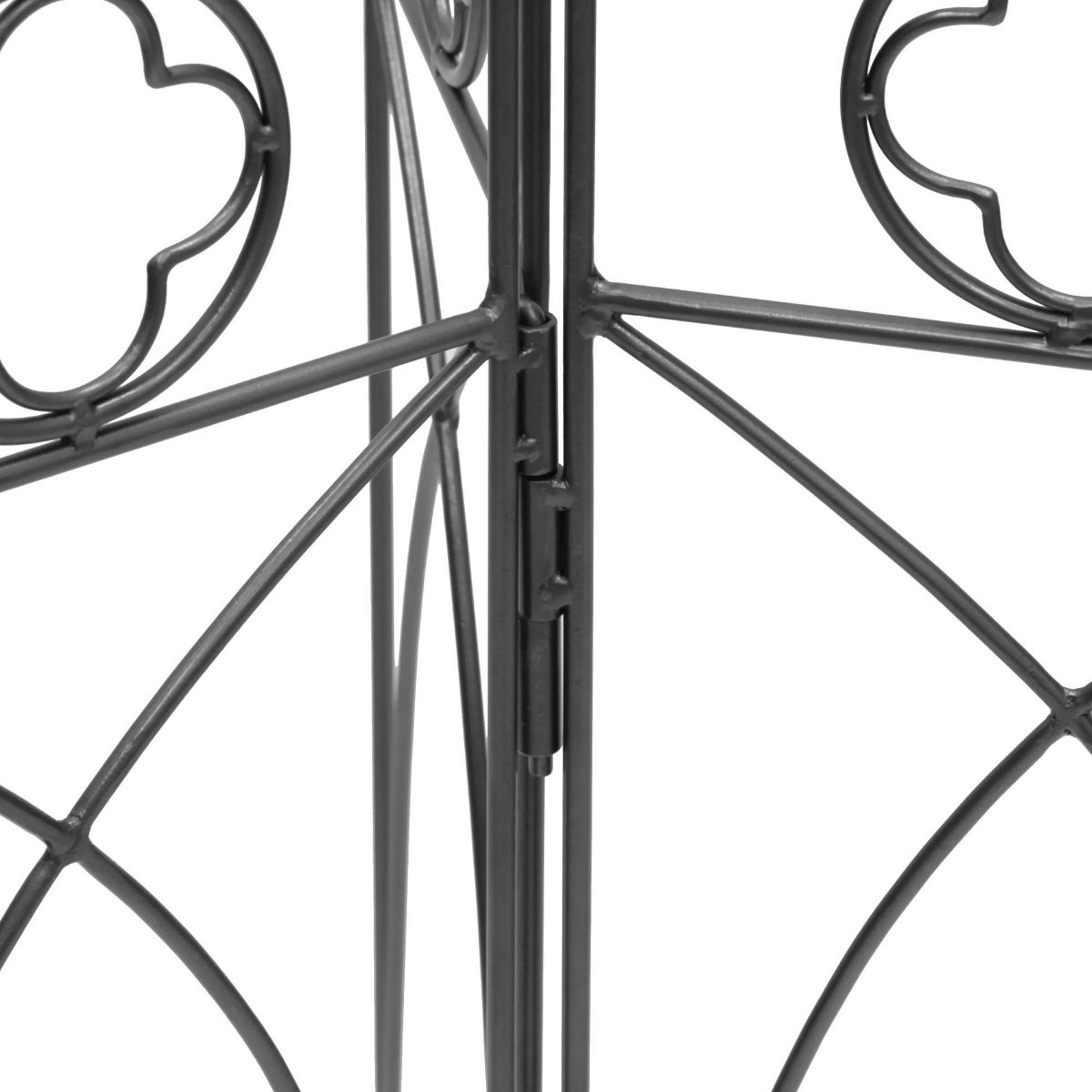 ACHLA Designs Black Powder Coated 75" Wrought Iron Trellis - thumbnail 6