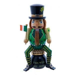 Kurt Adler 12-Inch Wooden -InchI-Footm A Wee Bit Irish-Inch Nutcracker on Pot O-Foot Gold - 1 of 4
