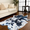 HomeRoots 6' X 7' Black and White Cowhide Hand Knotted Area Rug - 2 of 4