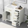 MAYEERTY 36" Bathroom Vanity with Sink Top 2 Doors 3 Drawers Solid Wood MDF White - 4 of 4