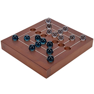 WE Games Nine Men's Morris Wooden Travel Game with Marbles - 5 inch Travel Size
