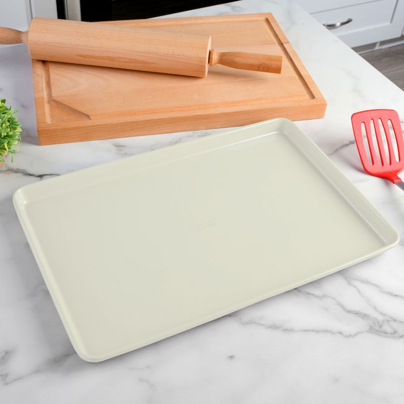 Martha Stewart Everyday Color Bake 13 Inch Carbon Steel Rectangle Cookie Sheet in Linen, 4 of 5