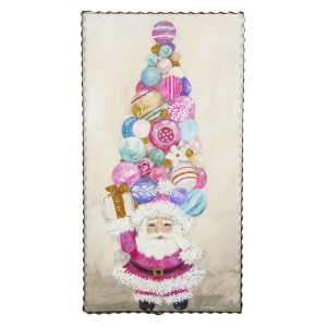 Round Top Collection Gallery Vintage Santa Tree  -  1 Sign 15 Inches -  Sign Christmas Claus  -  C21114  -  Wool  -  Multicolored - 1 of 1
