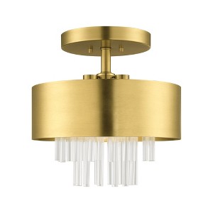 Livex Lighting Orenburg 3 - Light Semi-Flush Mount in  Natural Brass - 1 of 4