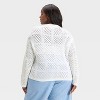 Women's Openwork Button-Front Cardigan - Universal Thread™ White - 2 of 3