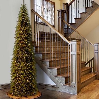 Slim Kingswood Fir Pre-Lit Green Christmas Tree with Clear Lights