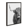 18" x 24" Sylvie Highland Cow Framed Canvas by Amy Peterson Gray: Wall Art Decor, Animal Theme - Kate & Laurel - image 2 of 4