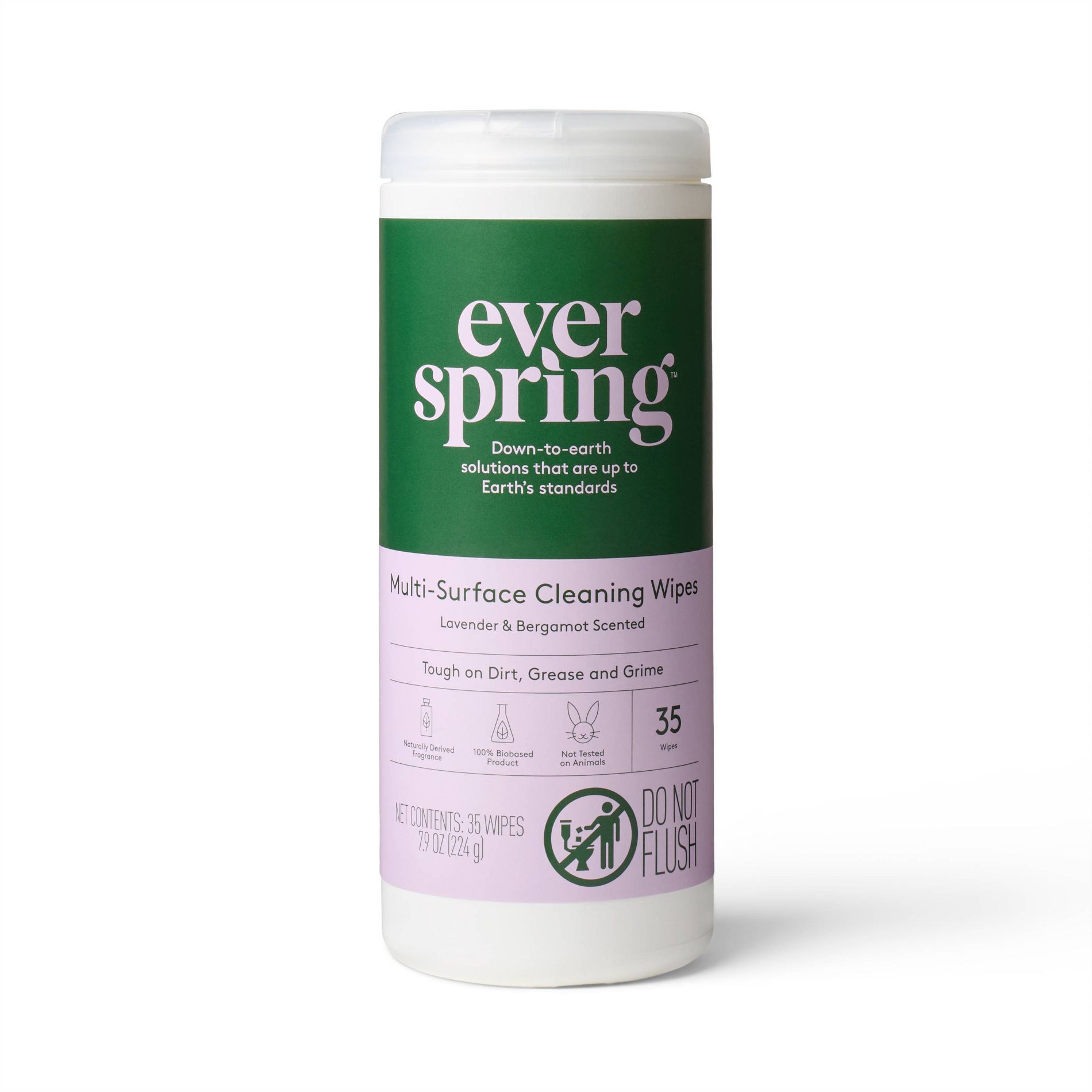 Lavender & Bergamot Multi Surface Cleaning Wipes - 35ct - Everspring™