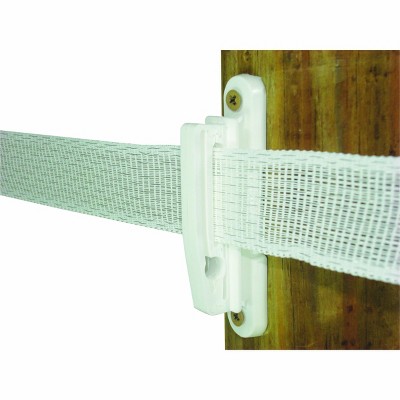 Field Guardian Wood Post - 2" Polytape Nail on Insulator - White