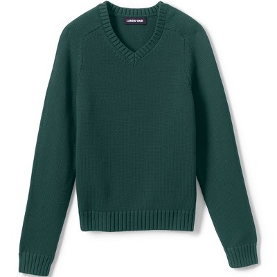 Lands' End School Uniform Kids Cotton Modal V-neck Sweater