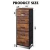 5-Drawer Tall Fabric Dresser with Wood Top, Storage Organizer Chest for Bedroom, Closet, Hallway, Sturdy Steel Frame - 3 of 4