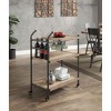 3-Tier Industrial Rolling Utility Cart with Metal Water Pipe Frame & Shelves  Mobile Storage Rack for Kitchen, Office, or Living Room - 2 of 3